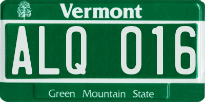 VT license plate ALQ016