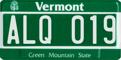 VT license plate ALQ019