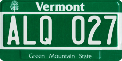 VT license plate ALQ027