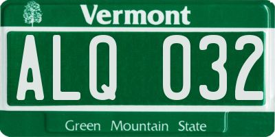 VT license plate ALQ032