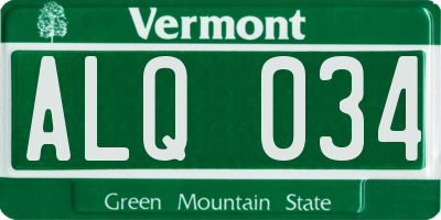 VT license plate ALQ034