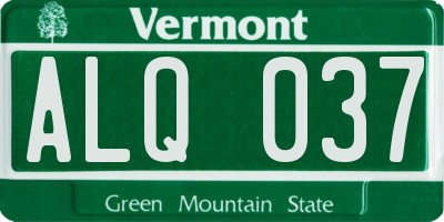 VT license plate ALQ037