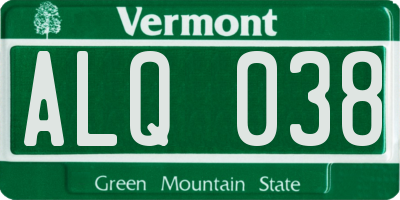 VT license plate ALQ038
