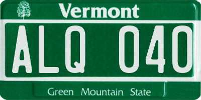 VT license plate ALQ040