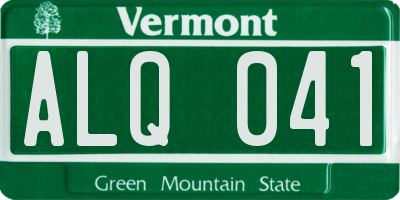 VT license plate ALQ041
