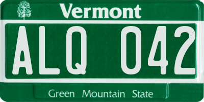 VT license plate ALQ042