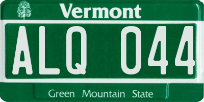 VT license plate ALQ044