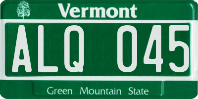 VT license plate ALQ045