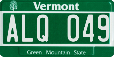 VT license plate ALQ049