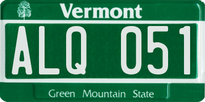 VT license plate ALQ051