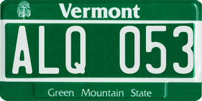 VT license plate ALQ053