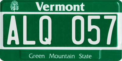 VT license plate ALQ057