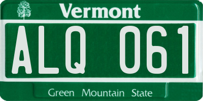 VT license plate ALQ061