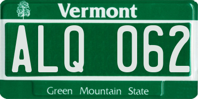 VT license plate ALQ062
