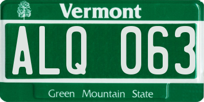 VT license plate ALQ063