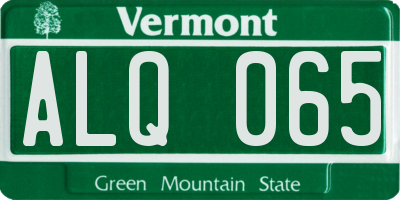 VT license plate ALQ065