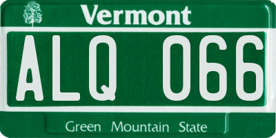VT license plate ALQ066