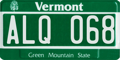 VT license plate ALQ068