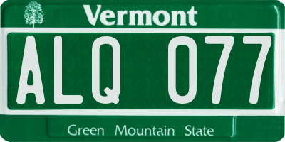 VT license plate ALQ077