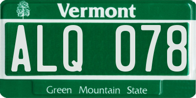 VT license plate ALQ078