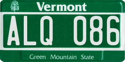 VT license plate ALQ086