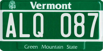 VT license plate ALQ087