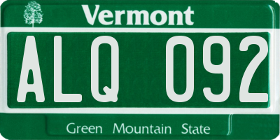 VT license plate ALQ092