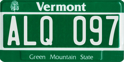 VT license plate ALQ097