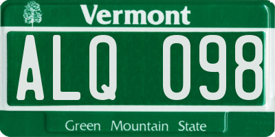 VT license plate ALQ098