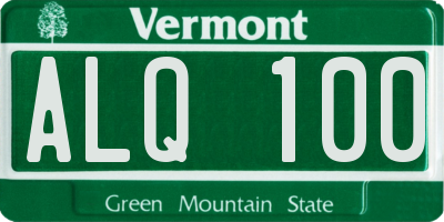 VT license plate ALQ100