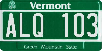 VT license plate ALQ103