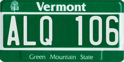 VT license plate ALQ106