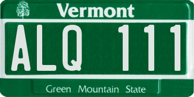 VT license plate ALQ111