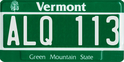 VT license plate ALQ113