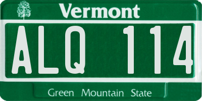 VT license plate ALQ114
