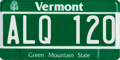 VT license plate ALQ120