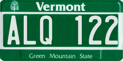 VT license plate ALQ122