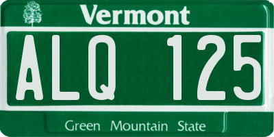 VT license plate ALQ125