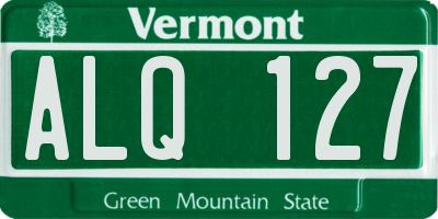 VT license plate ALQ127