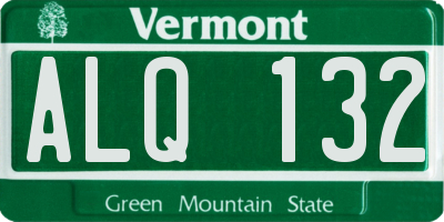 VT license plate ALQ132