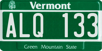 VT license plate ALQ133