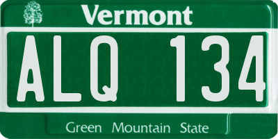 VT license plate ALQ134