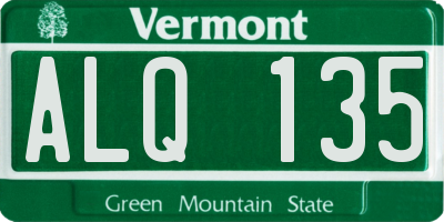 VT license plate ALQ135