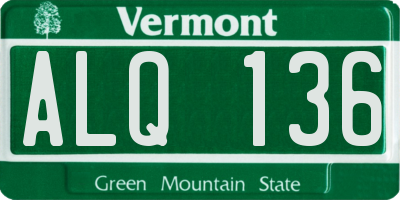 VT license plate ALQ136