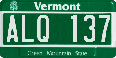 VT license plate ALQ137