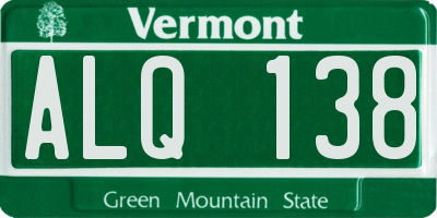 VT license plate ALQ138
