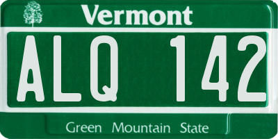 VT license plate ALQ142