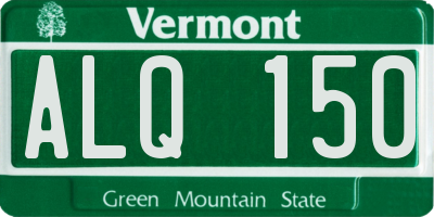 VT license plate ALQ150