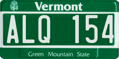 VT license plate ALQ154