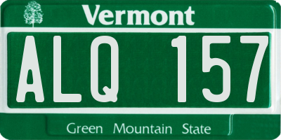 VT license plate ALQ157
